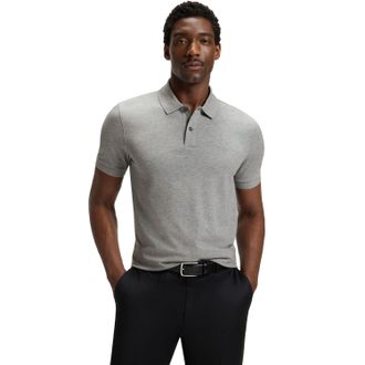 HUGO BOSS Heren Boss Pallas Poloshirt in Zilver