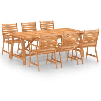 vidaXL 7 Pcs Set Dining Para Acacia Madeira Madeira