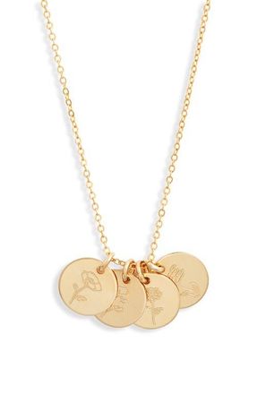 Set & Stones Birth Flower Necklace in Gold /4 Charms at Nordstrom