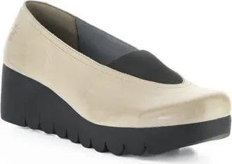 FLY London Veik Platform Wedge Pump in 004 Taupe at Nordstrom, Size 40