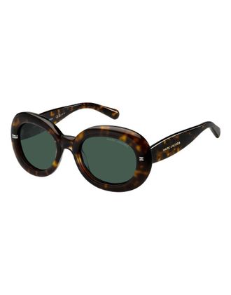 Marc Jacobs occhiali da sole vintage oversize ovali con lenti verdi, marroni-Marrone
