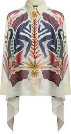 Etro SHIRT WITH HANDKERCHIEF HEM AND PLACED PRINT - Etro - Woman