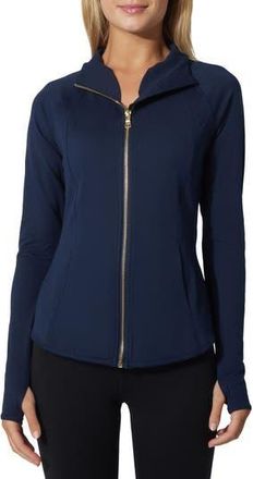 Yogalicious Lux Rebel Flared Full Zip Sweatshirt in Deep Abyss at Nordstrom Rack, Size X-Small