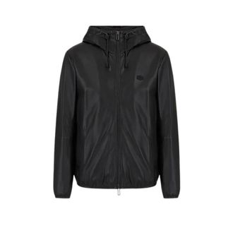 Emporio Armani Leren jacks - Heren - Jassen - Zwart - Maat: S