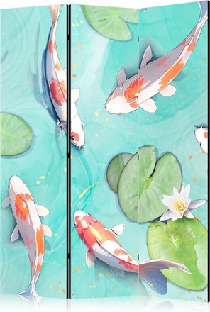 Artgeist Biombo Decorativo Artgeist Pez Koi Blanco Naranja 135x172 Cm