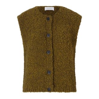Rich & Royal Gilet Crew NK Boucle - - Jackets - Donna - Verde - M