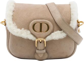 Dior Pre-owned Dior Small Suede Shearling Bobby Crossbody Ladies J4J0T3WNU7MH3UYA