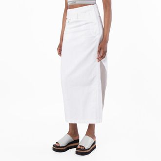 Loewe Deconstructed Cotton Denim Skirt, Brand Size 36 ( US Size 4 )