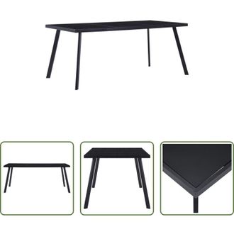 vidaXL Tavolo in vetro temperato - Tavolo da Pranzo Nero 160x80x75 cm in Vetro Temperato