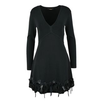 Twinset Short Dresses, female, Black, Size: M Abito in maglia svasato