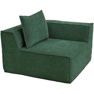 Hhg Elemento angolare/modulo divano HHG-396, poltrona lounge imbottita, stoffa/tessuto (300 g/m&sup2;) 63x97x97cm, verde