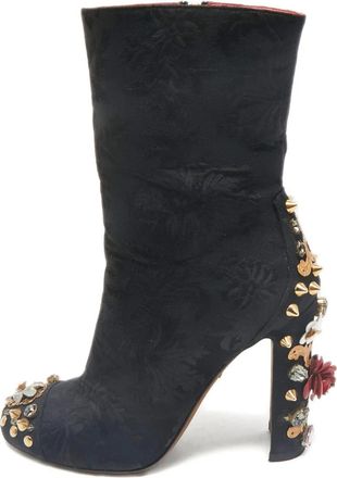 Dolce & Gabbana Stivali con decorazione broccato - Nero