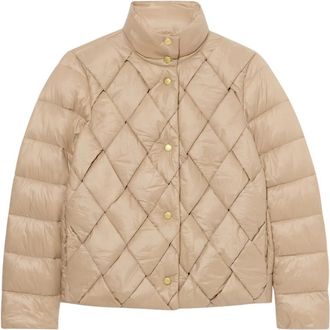 Brooks Brothers 3D Gewatteerde Jas - Dames - Winterjassen - Beige - XS - Nylon - Jassen