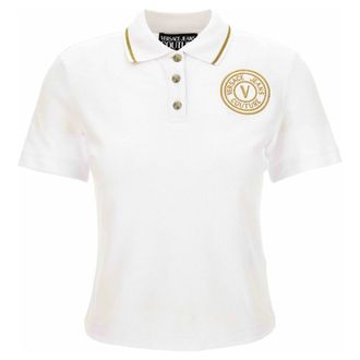 Versace Jeans Couture Polo de Piqu&eacute; de Algod&oacute;n - Tops - Mujer - Blanco - L