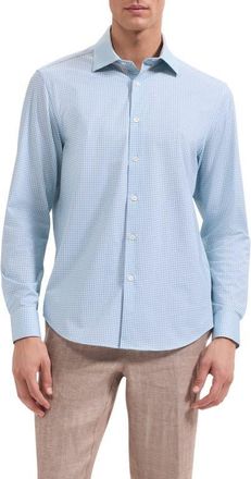 Bugatchi James OoohCotton Geo Print Button-Up Shirt in Seafoam at Nordstrom, Size Xx-Large