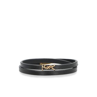Saint Laurent Double-wrap Leather Bracelet