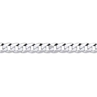 Jewelco London 925 Silver Bevelled Ultra Flat Curb Chain Necklace 6mm | Size: 24 inches