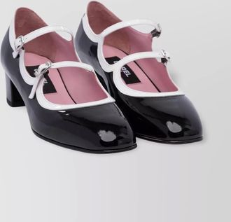 Carel chunky heel pumps patent trim