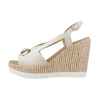 Repo Platform Sandal - Dames - Sleehakken - Beige - 35 EU - Leer - Schoenen