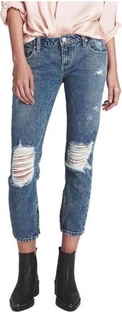 One Teaspoon Cotton Cropped Jeans - Dames - Cropped Jeans - Blauw - W30 - Katoen - Jeans
