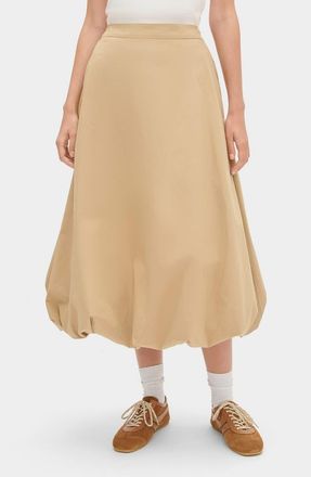 Aligne Nola Organic Cotton Bubble Midi Skirt in Camel at Nordstrom, Size 14
