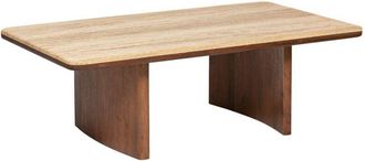 Atmosphera Mesa baja de madera de travertino Jivan 120x70cm - Atmosphera créateur dintérieur