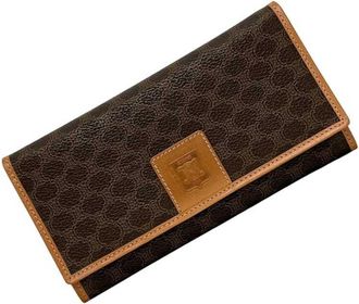 Celine Brown Pvc Leather Long Wallet (Bi-Fold) (Pre-Owned)