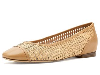 Cole Haan Raquelle Demi Wedge Ballet Flats Womens Shoes Natural Raffia/Biscuit : 10.5 B - Medium, Leather
