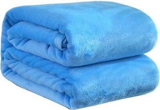 OEM 1 Plaid, Doux Et Moelleux, 152x203 Cm, Bleu, Pour Lit Simple Et Canap&eacute;