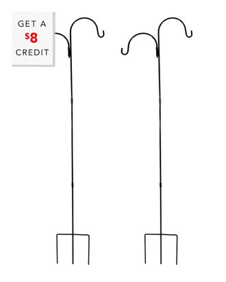 Sunnydaze 84In Durable Powder-Coated Steel Double Shepherd Hook Hanger With $8 Credit