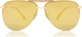 DIFF Eyewear Tahoe Polarized DE01-0181-GDKGP Mens Sunglasses Gold Size 65