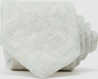 Reiss Light Sage Green Linen Woven Tie
