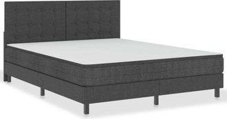 vidaXL Vidaxl - Cama Box Spring Tela Gris Oscuro 160x200 M