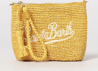 MC2 Saint Barth Pochette in rafia crochet con logo ricamato