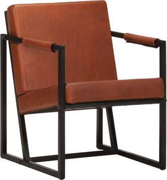 vidaXL Sill&oacute;n De Cuero Aut&eacute;ntico Marr&oacute;n