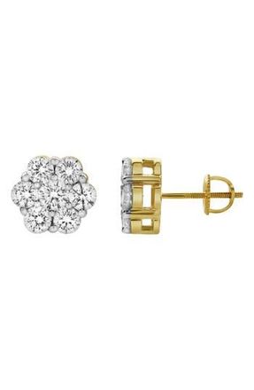 LuvMyJewelry Lab Grown Diamond Floral Cluster Stud Earrings in 14K Yellow Gold at Nordstrom Rack