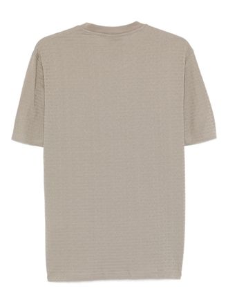 Emporio Armani Textured Cotton T-Shirt - Beige