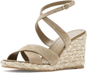 Stuart Weitzman Alyssa Wedge Womens Wedge Shoes Golden Olive : 6.5 M, Leather/Suede