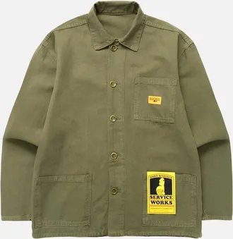 Service Works Mens Service Works Canvas Chore Shirt - Green - Size: Regular/36