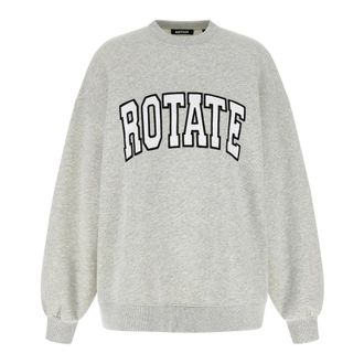 Rotate Rotate Birger Christensen - Heavy Sweat Crewneck - Dames - Sweatshirts & Hoodies - Grijs - Maat: M Katoen