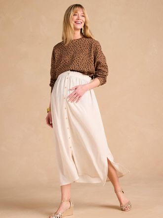 Envie de Fraise Langer Umstandsrock aus softem Leinenmix ENVIE DE FRAISE beige