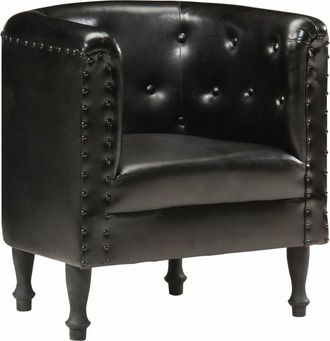 vidaXL Sill&oacute;n De Cuero Aut&eacute;ntico Negro Vidaxl