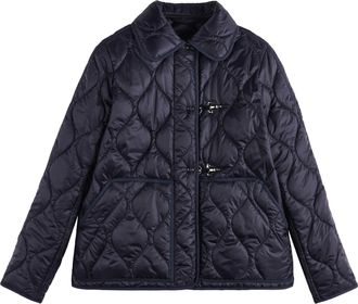 Fay Quilted Black Wave Stitched Toggle Jacket