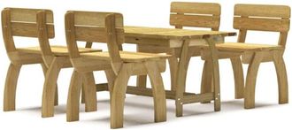 vidaXL Juego de comedor de jardín 5 piezas madera de pino impregnada Vidaxl