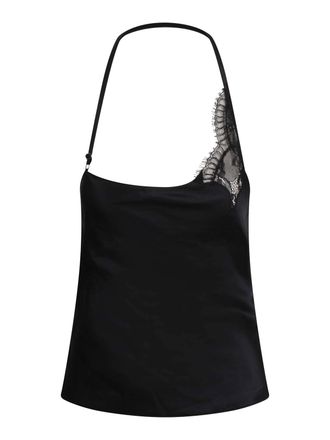 Courr&egrave;ges Asymmetric Top with Lace Detail