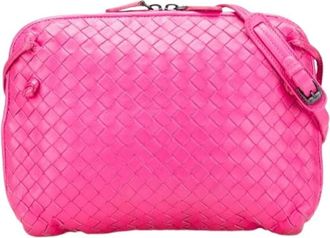 Bottega Veneta Pre-owned Cross Body Bags, female, Pink, Size: ONE SIZE Pre-owned Leather Crossbody Bag