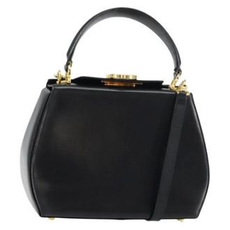 Ferragamo Pre-owned Handbags, female, Black, Size: ONE SIZE Pre-owned Leather Handbag