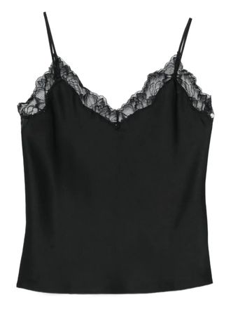 Calvin Klein lace-trimmed camisole top - women - Nylon/Polyester/Elastane - M - Black