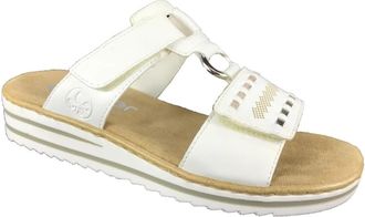 Rieker Sandaal met open teen - Dames - Sleehakken - Wit - 41 EU - Leer - Schoenen