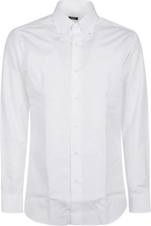 Barba Lange Mouw Nek Shirt - Heren - Zakelijke Overhemden - Wit - 3XS - Overhemden